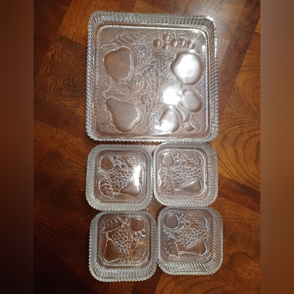 Vintage Indiana glass fruit print, Beautiful Set. - Picture 1 of 3